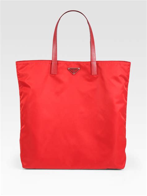 prada canvas tote red|prada nylon tote bag large.